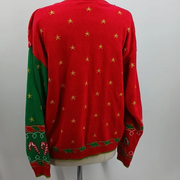 Vintage Casual Corner v-neck Christmas cardigan-sz M - Picture 8 of 12